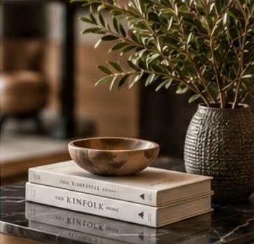 Books and decorative pieces